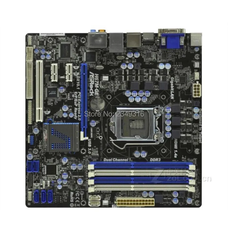 Для ASRock H67M GE оригинальная б/у настольная Материнская плата 1155 H67 Socket LGA1155 DDR3 SATA2