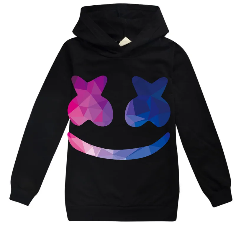 

Marshmello Kids t shirts hoodie clothes Child Black 2019 New summer top modis dj Short Sleeve T-shirt for Girls Boys cotton mask