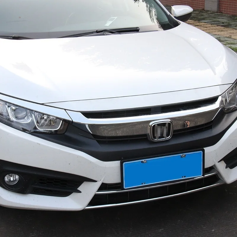 

automobile car covers accessories decoration chromium styling 16 grille trim front bumper net under bright FOR Honda Civic