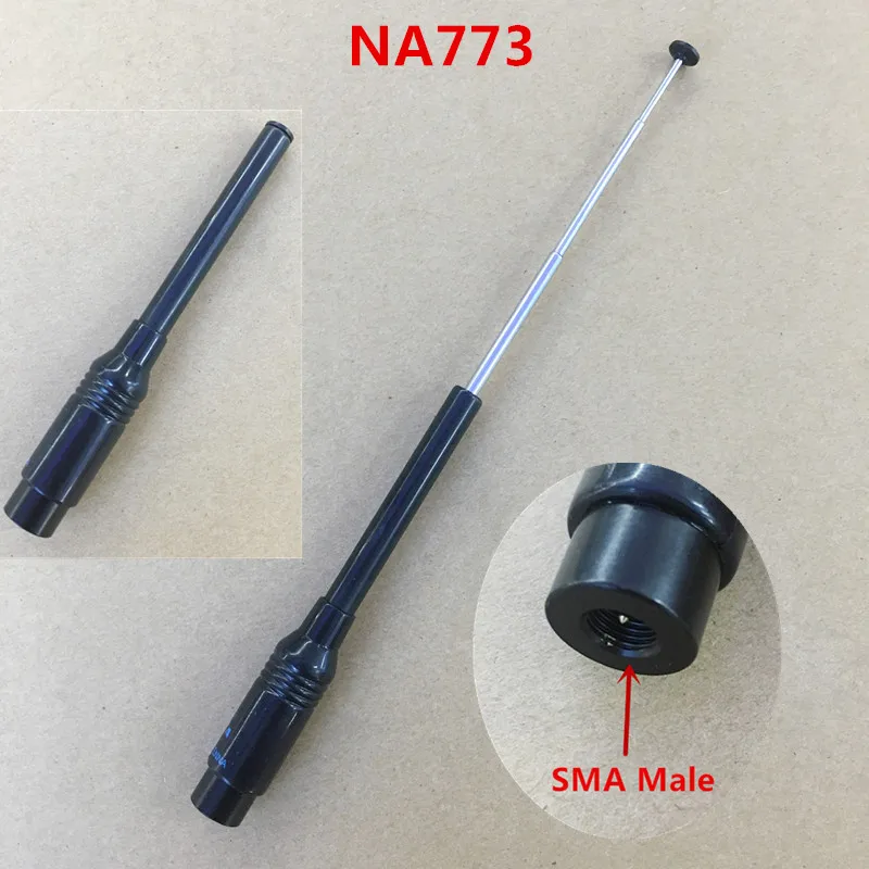 

honghuismart NA773 NA-773 Telescope SMA Male UHF VHF Dual Band antenna for YAESU VERTEX STANDARD,Tonfa,Linton etc walkie talkie