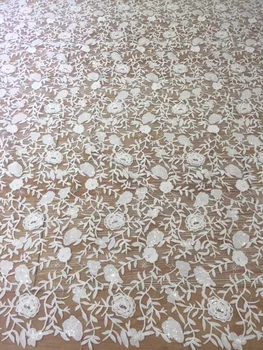 

beautiful flowers eyelash chantilly lace trimming for formal dress