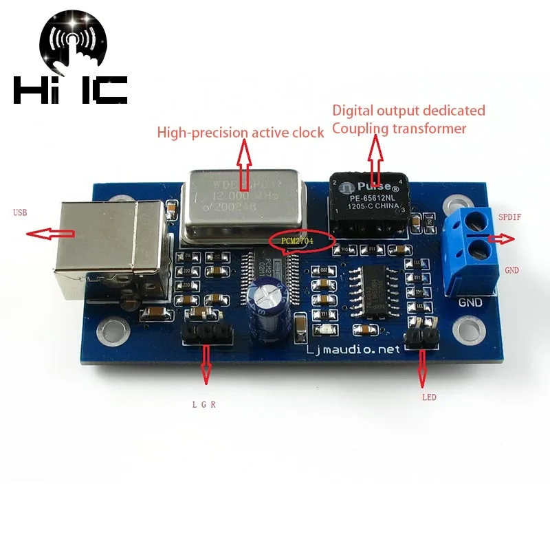Hi Fi USB звуковая карта DAC аудио в SPDIF PCM2704 цифровой аналоговый выход конвертер
