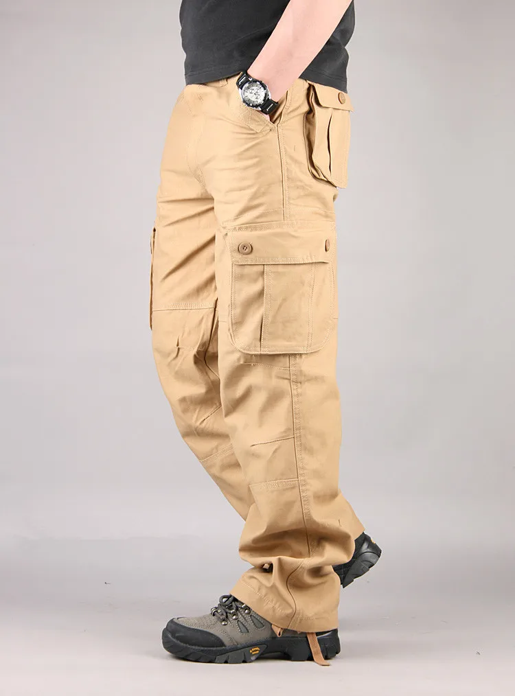 Men's Cargo Pants Mens Casual Multi Pockets Cargo Large size 44 Tactical Pants Men Outwear Army Straight slacks Long Trousers 3