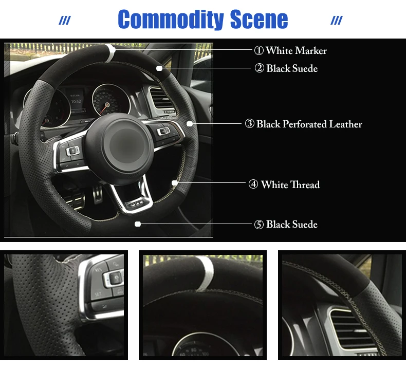 for VW MK7 steering wheel cover