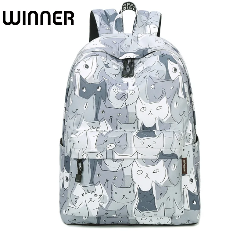 

Cute Cat Animal Printing Backpacks Women 15.6 inch Laptop Bagpack Waterproof Canvas Book bag School Bag for Teenage Girls