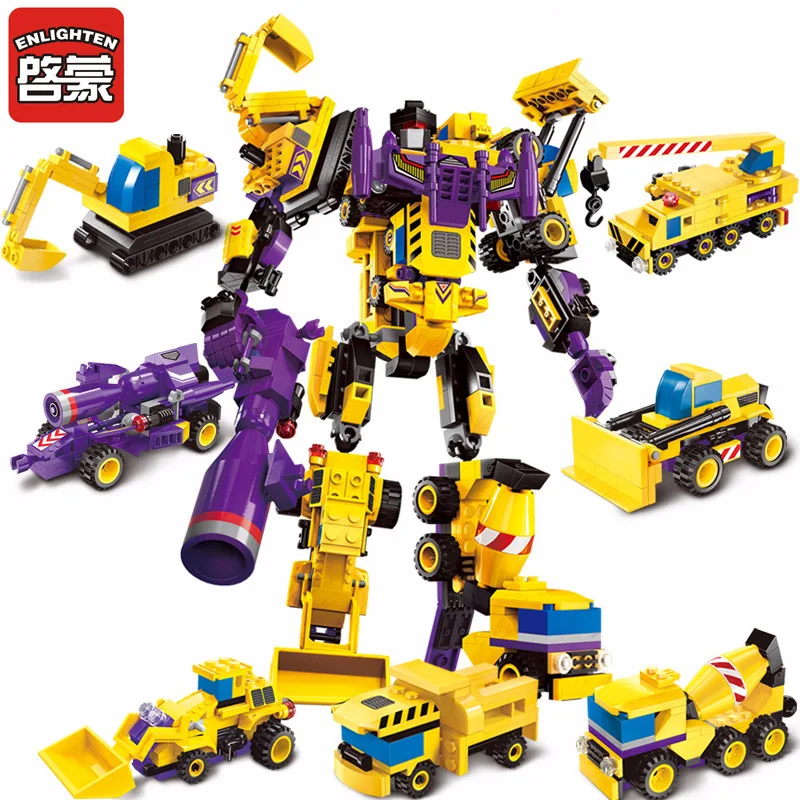 

ENLIGHTEN 7IN1 Transformer Robot Mars Creator God of War Fight Model Building Blocks Sets Toys for Children Birthday Gifts Kids