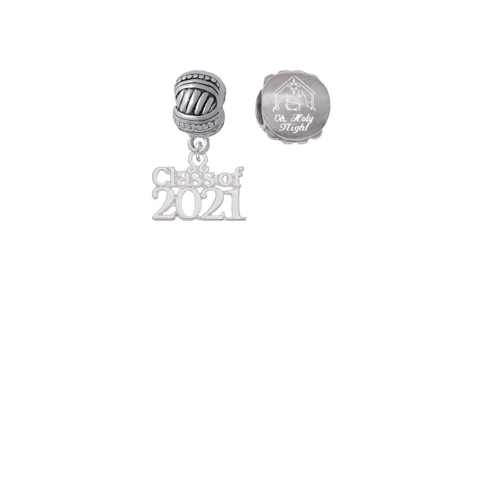 Silvertone Class of 2021 Come Let us Adore Him Charm Beads (Set of 2)