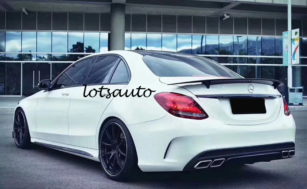 

New W205 4door GT Carbon spoiler for BENZ W205 Estilo Fibra De Carbono Traseira Tronco Traseiro Asa Divisor 4 Portas Sedan