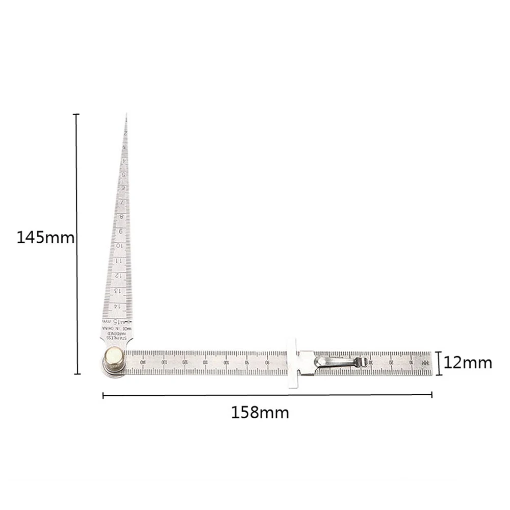 DIYWORK клиновидная конусная линейка сварочный конус Feeler датчик линейка для замера глубины отверстие осмотр для измерительного инструмента 1-150 мм