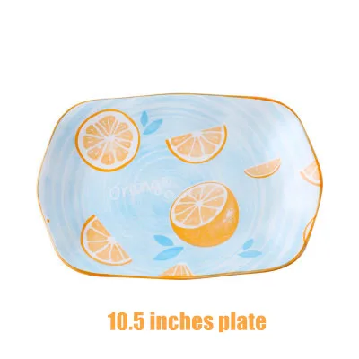 10.5 inches plate Ручной росписью керамический набор посуды для дома тарелка для супа лапша, рис чаши посуда керамическая посуда набор посуды - Цвет: 10.5 inches plate