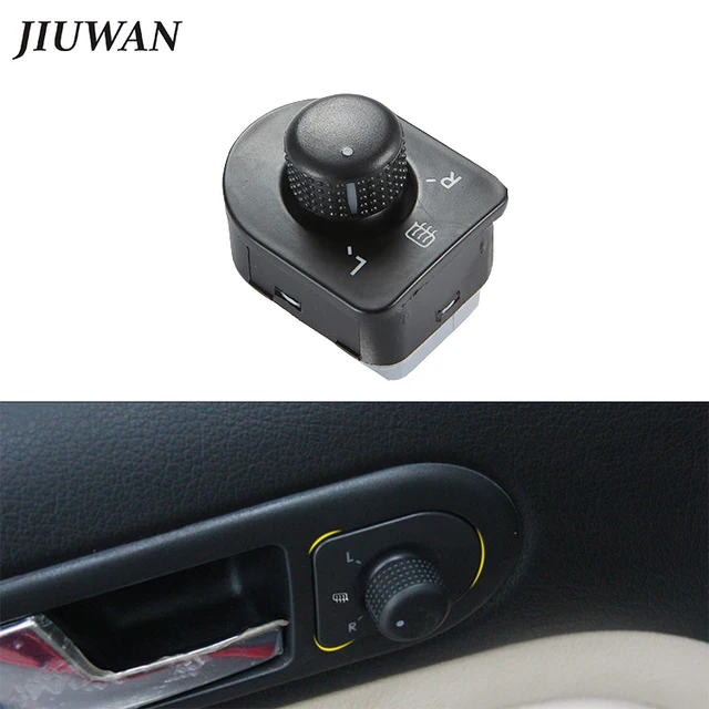 JIUWAN Car Side Mirror Control Switch Rearview Adjustment Heating Button Knob for VW Passat Bora Golf 4 Jetta MK4 Sagitar Touran