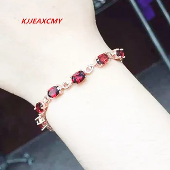 

KJJEAXCMY Natural Garnet Bracelet, jewelry, hand jewelry, 925 silver inlay