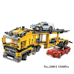 В наличии H & HXY 24011 1344 шт. техника серии три в одном шоссе транспортный набор Строительные блоки Кирпич Лепин игрушки модель подарок