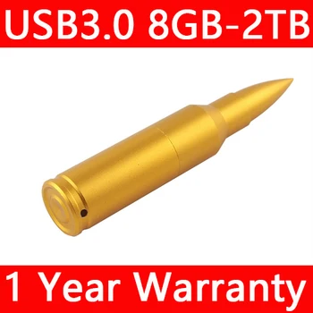 

Full Capacity Gold USB Flash Drive Metal Bullet Pen Drive 16GB 64GB 8GB 32GB Pendrive USB Stick Memory Stick Key 1TB 2TB Gift