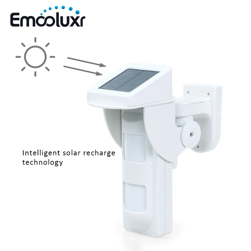 Solar Powered Outdoor Pet Friendly Motion Sensor PIR Detector for wifi GSM alarm G90B Security Alarme SystemFree Shipping