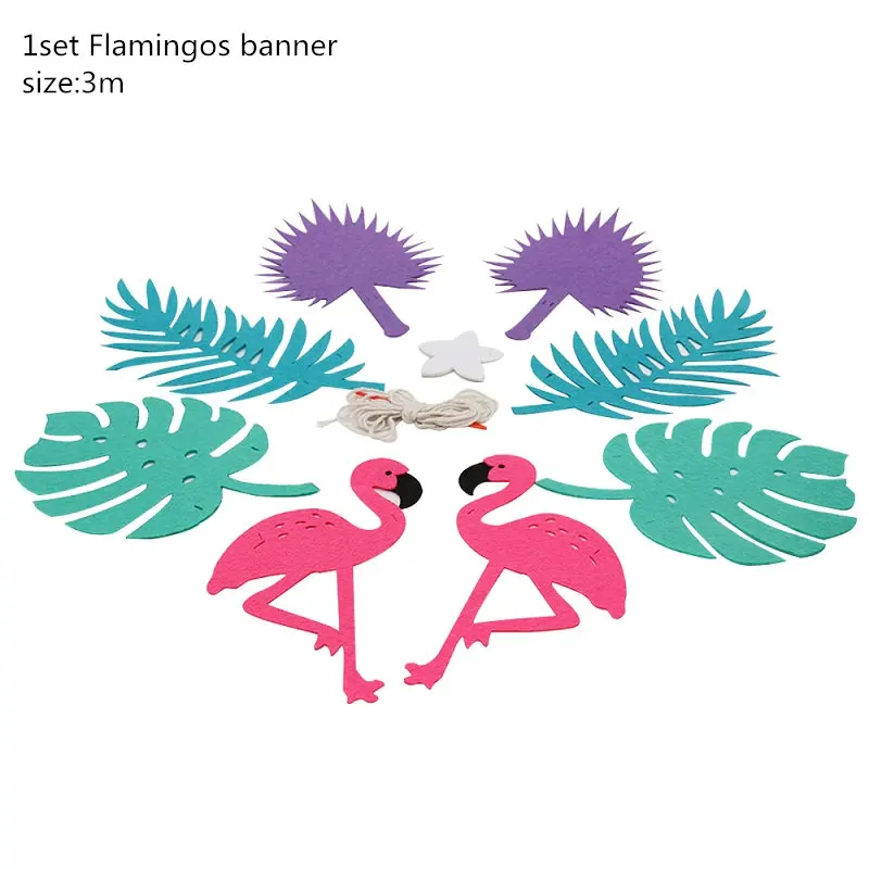 Hawaiian Party Decorations Artificial Flowers Banner Paper Cups Straw Candy Box Flamingo Summer Tropical Party Wedding Decor - Цвет: 33