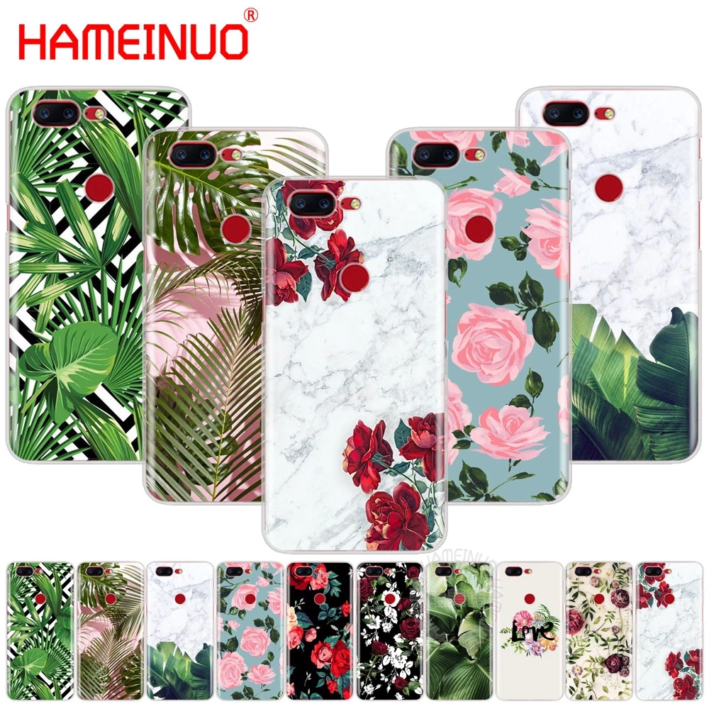 

HAMEINUO White marble flowers leaves cover phone case for Oneplus one plus 5T 5 3 3t 2 X A3000 A5000