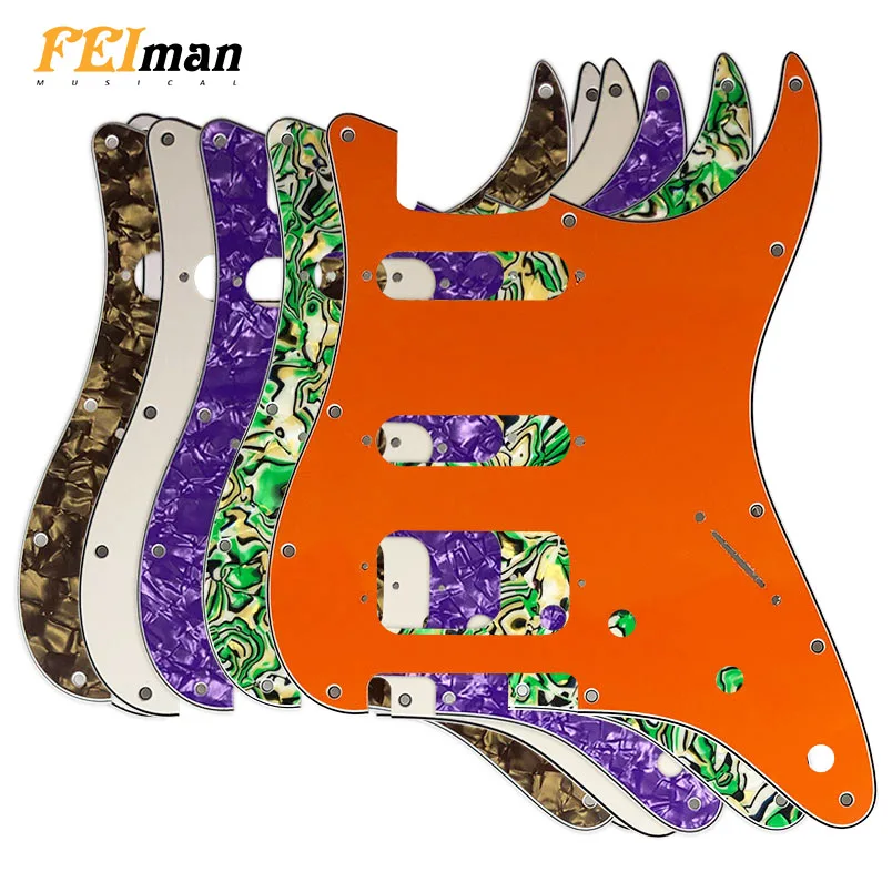 Pleroo гитара pickguards костюм для 11 винтовых отверстий США и мексиканский Stratocaster люкс хамбакер гитара из высокопрочной стали царапины пластины