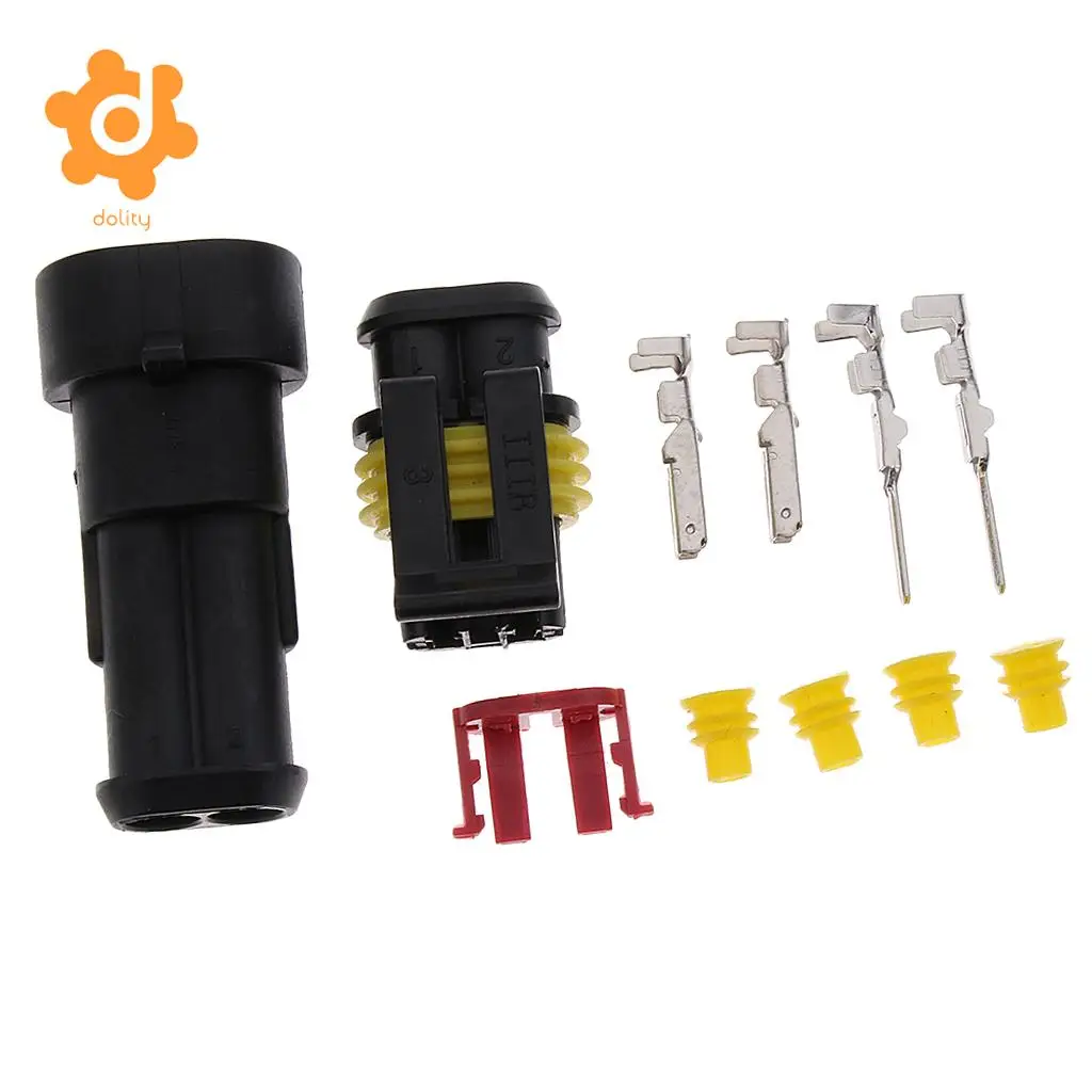 Baoblaze 1 Set 1/2/3/4/6 Pin HID Sealed Waterproof Quick Splice Electrical Wire Connector Plug