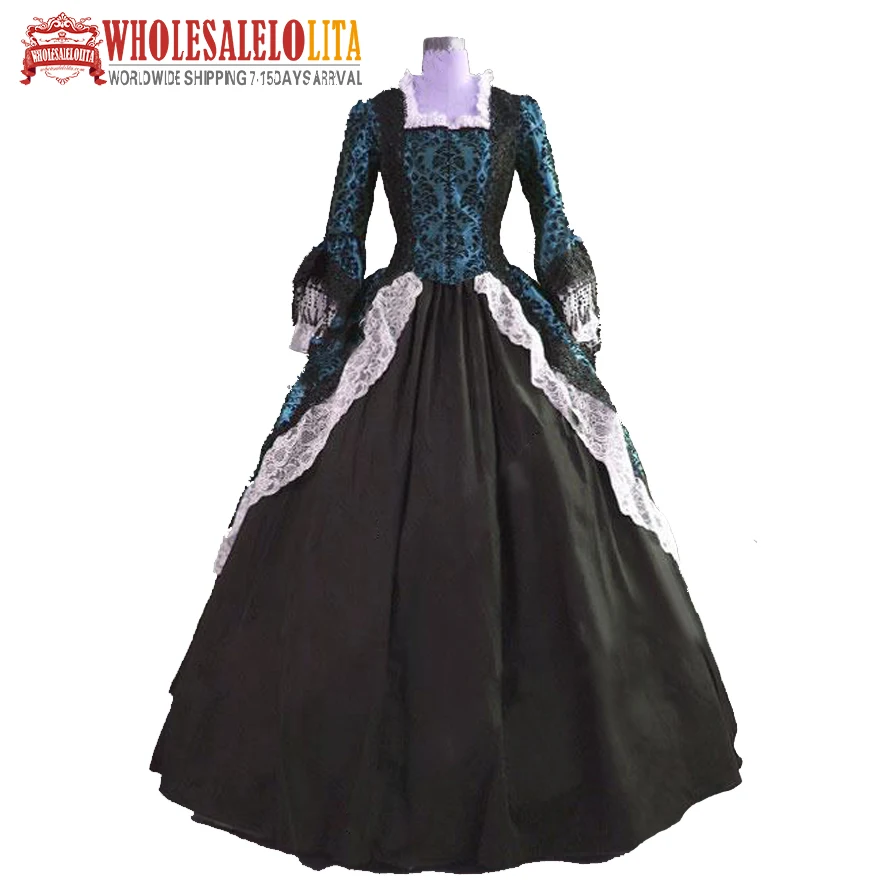 1860s Blue Civil War Uniform Victorian Ball Gown Southern Belle Dress