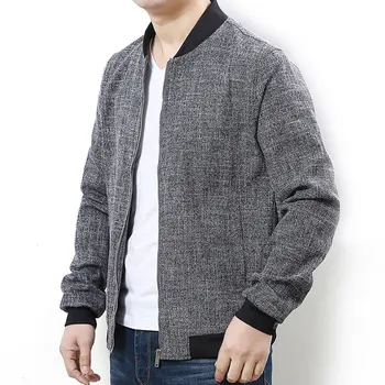 

2018 Spring and Autumn new Men's style Large size 7XL Baseball collar jacket Men's Solid color jacket For 140kg Men's Clothing