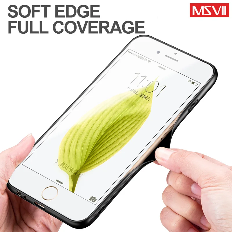 MSVII Cover For iPhone 6 6s 7 8 Plus Case X Coque For Apple iPhone X Case Silicone Mirror Glass Cover For iPhone XR XS MAX Cases
