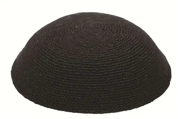 

HIGH QUALITY HANDMADE BLACK KNITTED YARMULKE KIPPAH KIPPOT DIFFERENT SIZES
