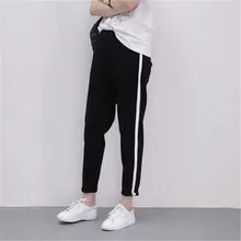 2018 Fashion Women Black Casual High Waist Pants Loose Trousers Women Side Striped Harem Pants 2018 Fashion Women Black Casual High Waist Pants Loose Trousers Women Side Striped Harem Pants