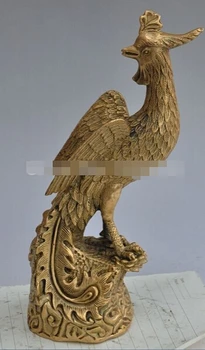 

ymy 1102++++++10"china fengshui brass animal Phoenix fenghuang god bird lucky statue sculpture
