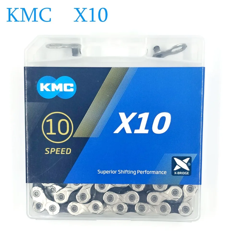 Cheap Original Kmc 10 speed x10 116 links mtb mountain road light bicycle chain bicycle chain 10 speed 116 links 0