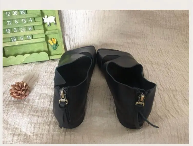 Careaymade-Mori/женские босоножки из кожи с открытым носком и молнией сзади удобные повседневные женские тонкие туфли на низком каблуке