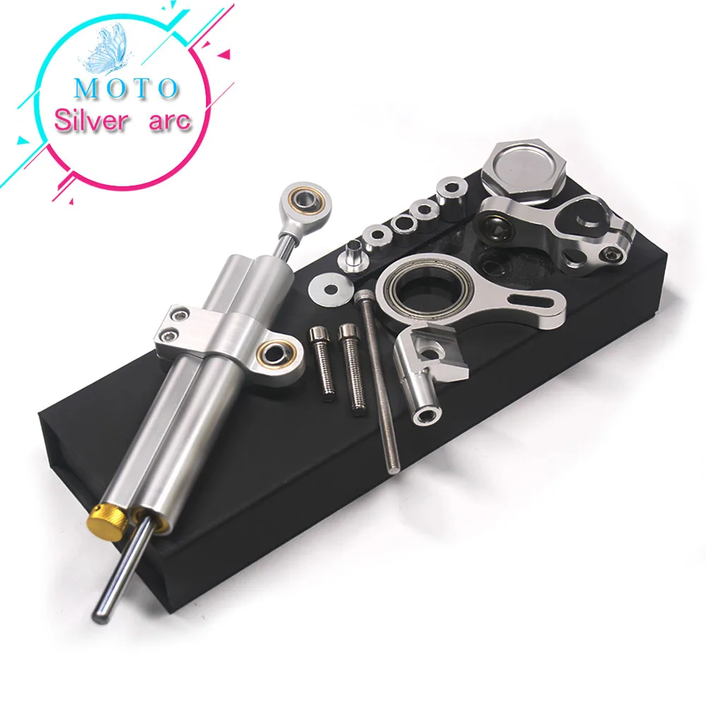 Cena CNC aluminium regulowane motocykle stabilizacja układu kierowniczego zestaw do montażu wspornika amortyzatora do YAMAHA YZF R6 2006 2017 R1 2009 2012 srebrny