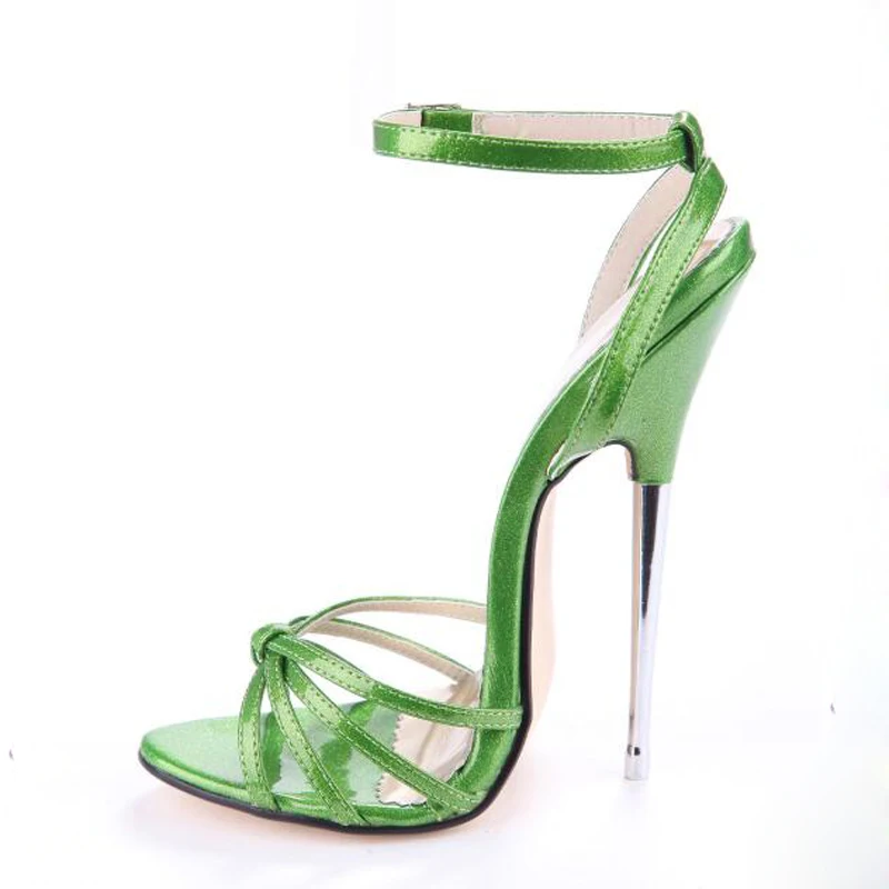 Летние босоножки на ультравысоком металлическом каблуке 16 см женские босоножки с открытым острым носком сексуальные вечерние женские туфли на ремешке большой размер