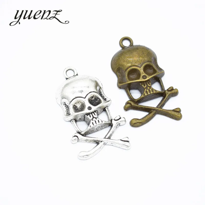 

YuenZ 5 шт металлические подвески-черепа для jewelryl делая 37*22 мм F26
