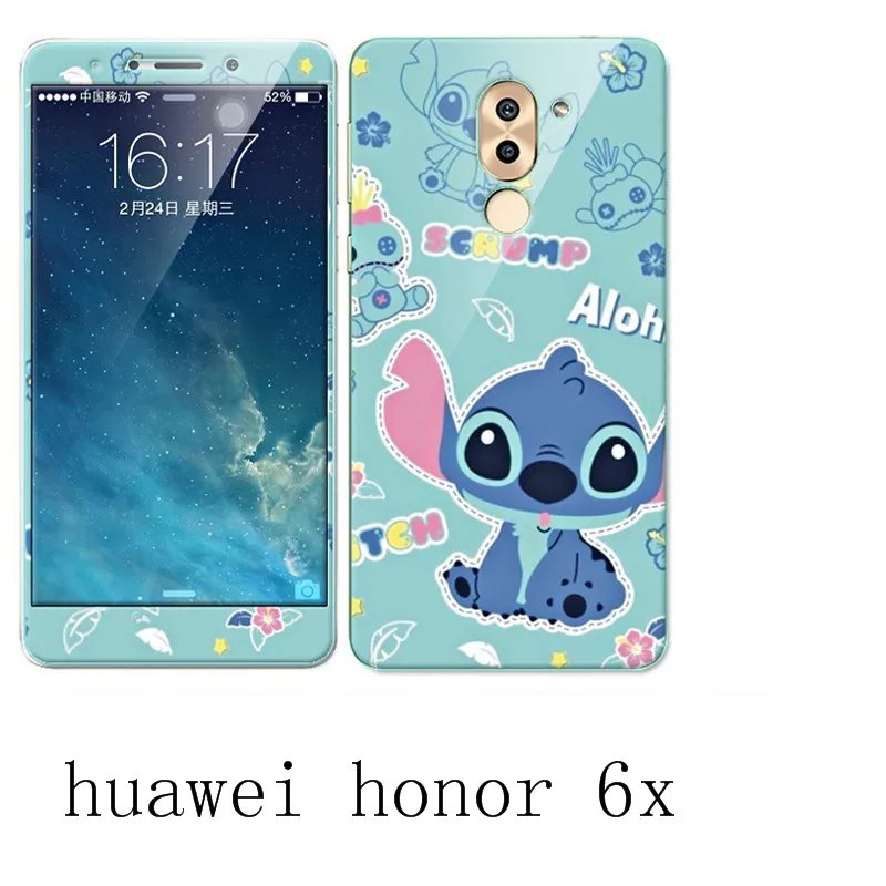 

huawei honor 6x Case 360 Degree Protective TPU Cover+Color integrated tempered glass Case For huawei honor 6x Brand #0388