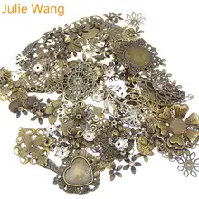 Julie Wang 50 г/упак. винтажный смешанный цветочный лист Античный цвет железные Подвески Ожерелье Подвески фурнитура Аксессуары для изготовления ювелирных изделий