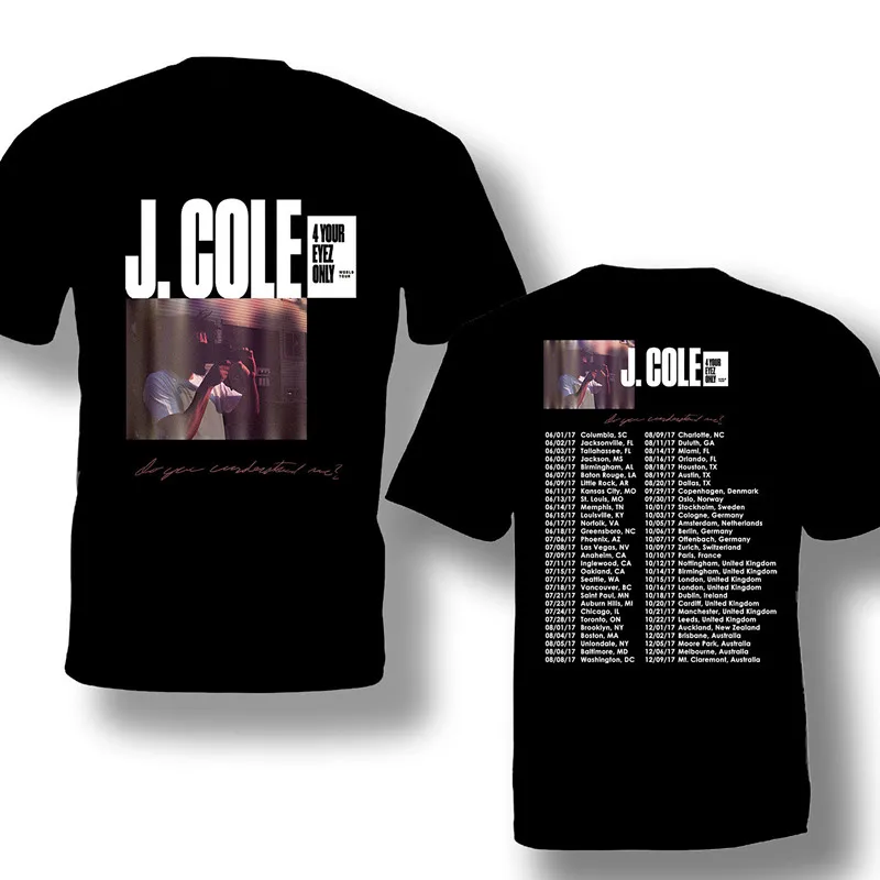 

100% Cotton Brand New T Shirts Crew Neck Short Sleeve Printing Machine Mens J Cole 4 Your Eyez Only T Shirts