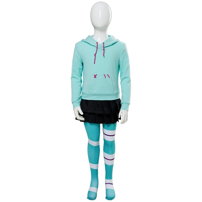 

Movie Ralph Breaks The Internet;Wreck-It Ralph 2 Vanellope Von Schweetz Cosplay Costume Children Kids Costume Halloween Costume