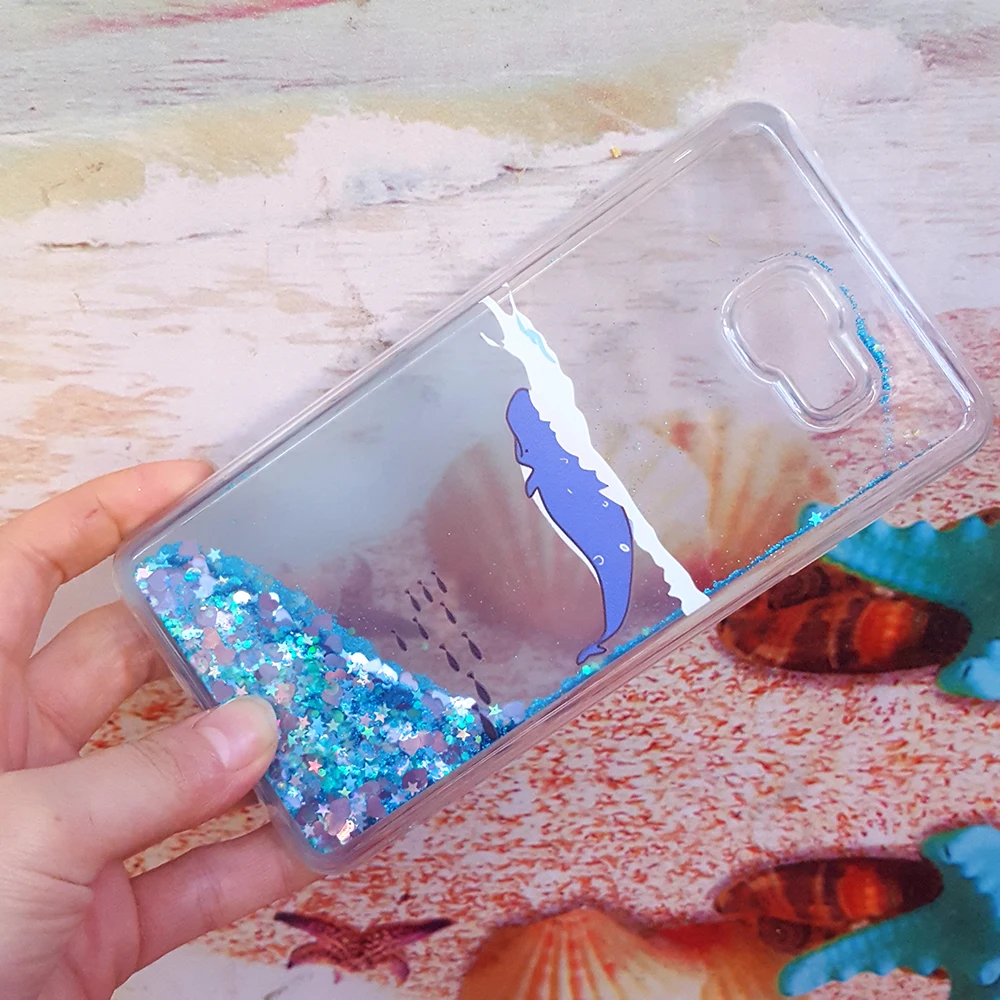 Модный чехол для Кита с жидким зыбучим песком силиконовый Samsung Galaxy S5 S6 S7 edge/S8 S9