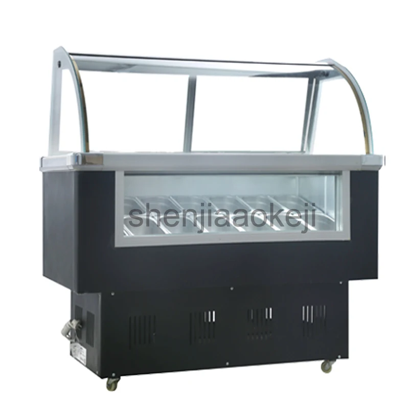 

Stainless Steel Commercial Ice Cream Display Cabinet Ice Cream Display Freezers 10 round barrels or 14 square barrels freezer