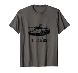 T 34 85 Русский Танк Лидер продаж 100% хлопок Лето Новая мода для короткий рукав Харадзюку футболки