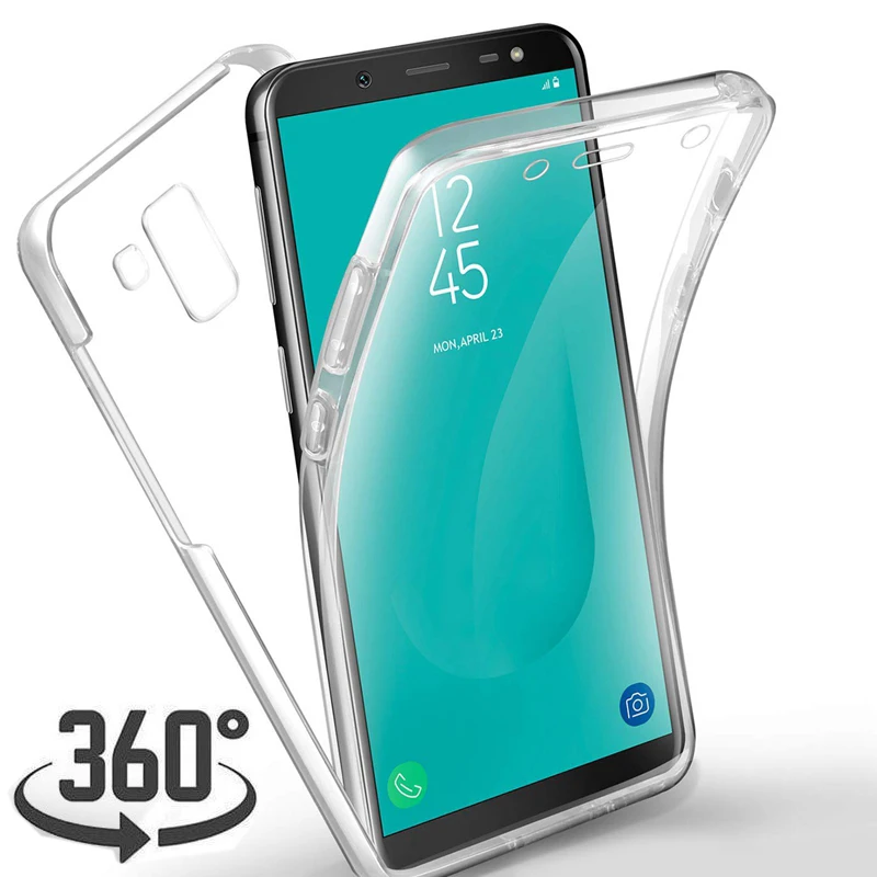 Прозрачный чехол 360 градусов для Samsung Galaxy S9 S8 Plus S6 S7 Edge A5 J3 J5 J7 2017 J4 J6 A6 A8 A7 A9 2018