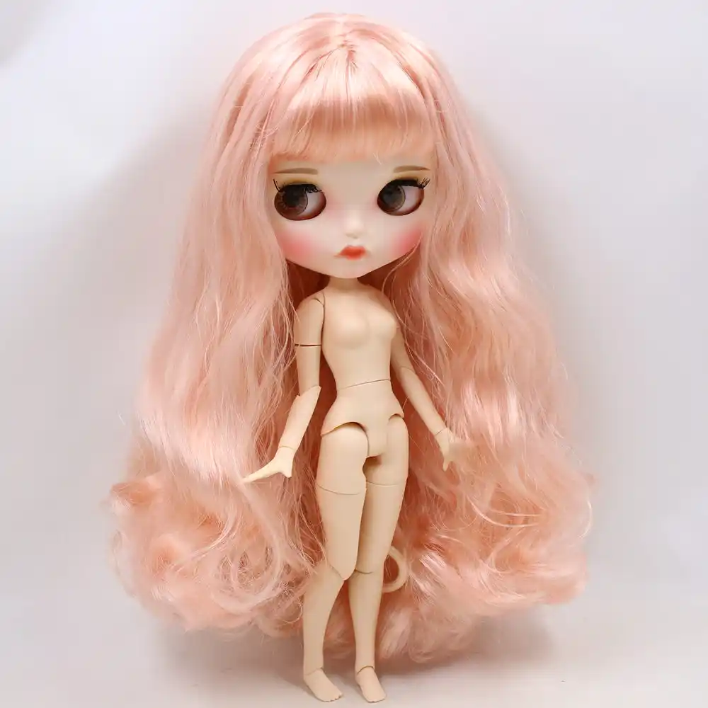 Кукла ICY DBS Blyth No.BL3139/1010 цвета шампанского розовые волосы резные губы матовые по
