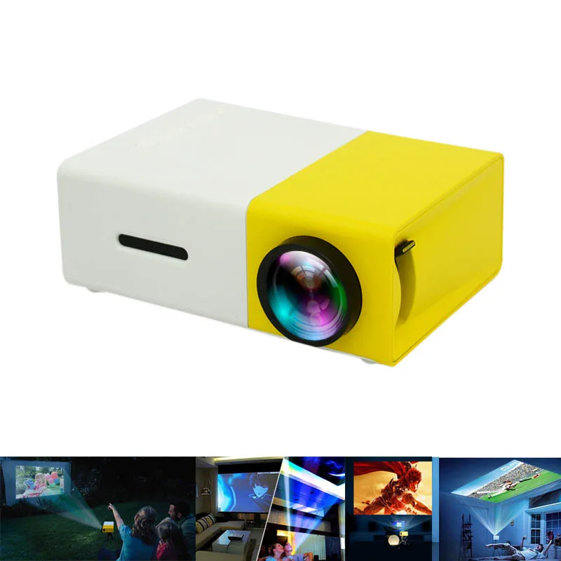 Портативный мини-проектор HD 1080P ЖК-ПК ноутбук медиаплеер YG-300 USB Домашний кинотеатр проекторы для видео/фильмов/игр LSMK99