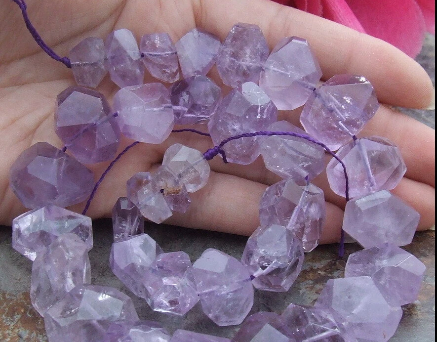 xd j00583 Natural 10x12mm-14x18mm Amethyst Faceted Nugget Beads 15.5&quot Strand | Дом и - Цена: 