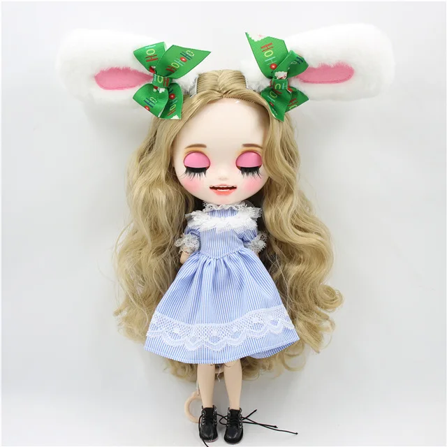 1/6 bjd индивидуальные куклы завод blyth кукла с яркой кожей сустава золотые волосы, новое матовое лицо с зубами, 30 см BL3227 - Цвет: full set