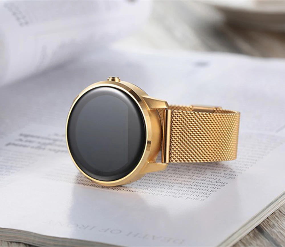 Круглый Bluetooth Smart часы Классический здоровья из металла SmartWatch С сердечного ритма