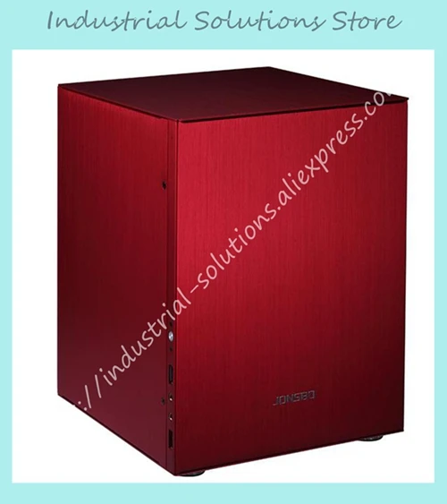 C2 JONSBO MINI ITX MATX компьютер маленький алюминиевый корпус USB3.0 V3 - Цвет: Красный
