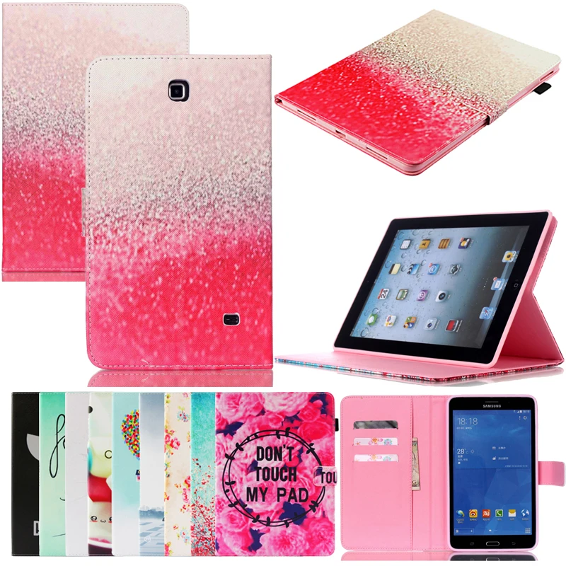 

Tablet T230 T231 T235 Funda For Samsung Galaxy Tab 4 7.0inch Luxury Cartoon Leather Wallet Magnetic Flip Case Cover Coque Stand