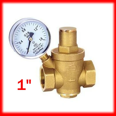 Régulateur de pression d/'eau en laiton DN25 32mm//1.26In Valve de réduction de pression d/'eau réglable avec manomètre
